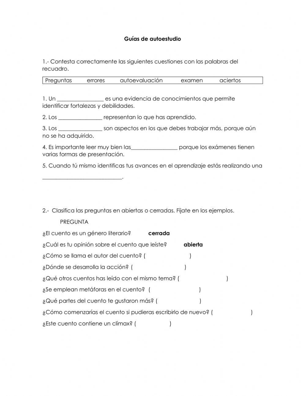 Guías de auto-estudio