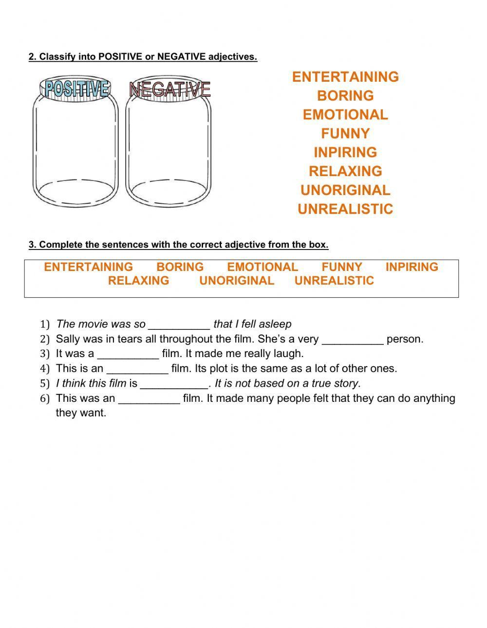 Adjectives with positive and negative meaning