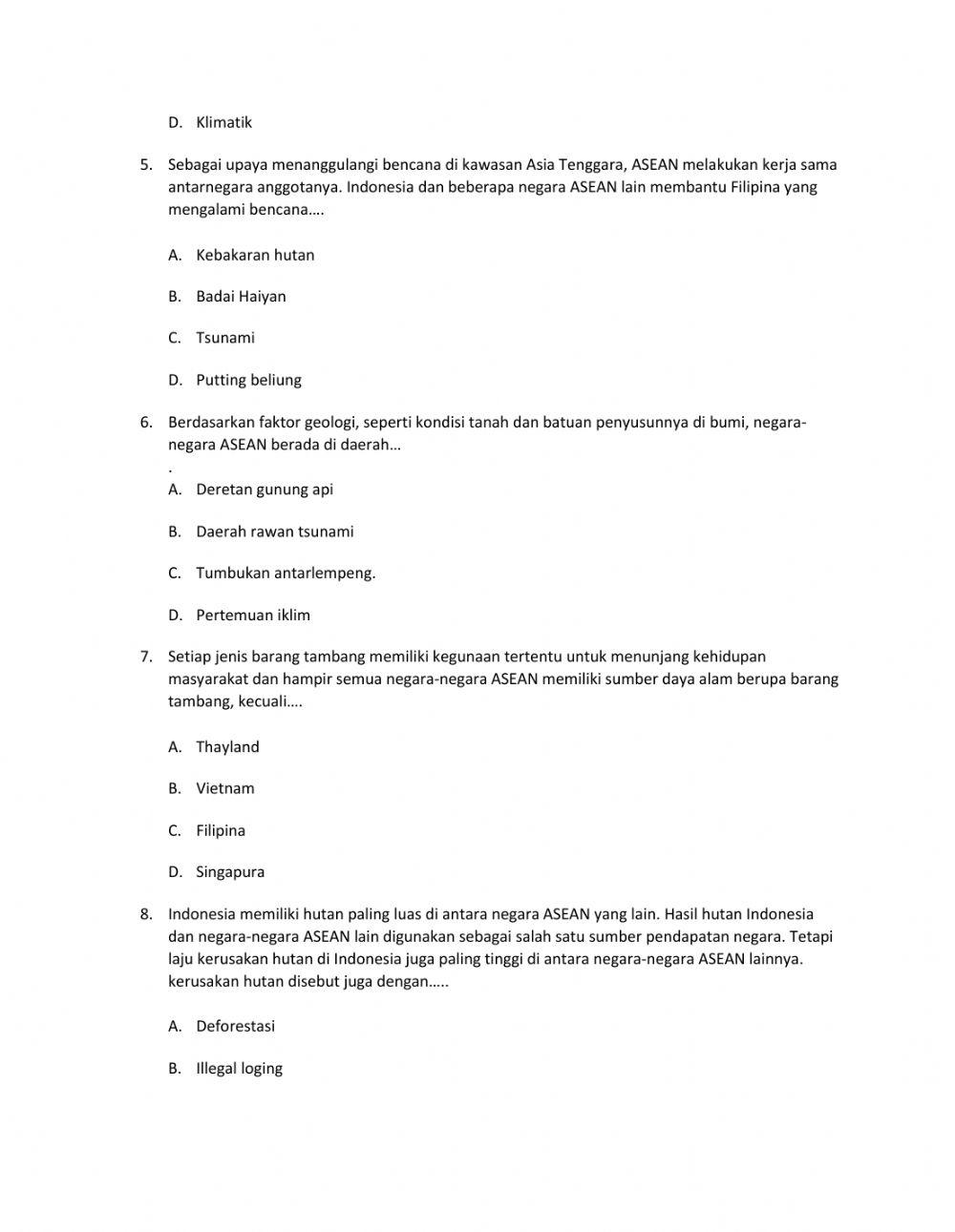 Pengaruh perubahan dan interaksi keruangan