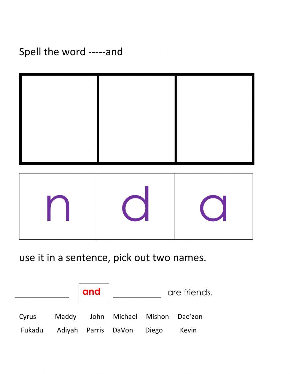 Sight word and