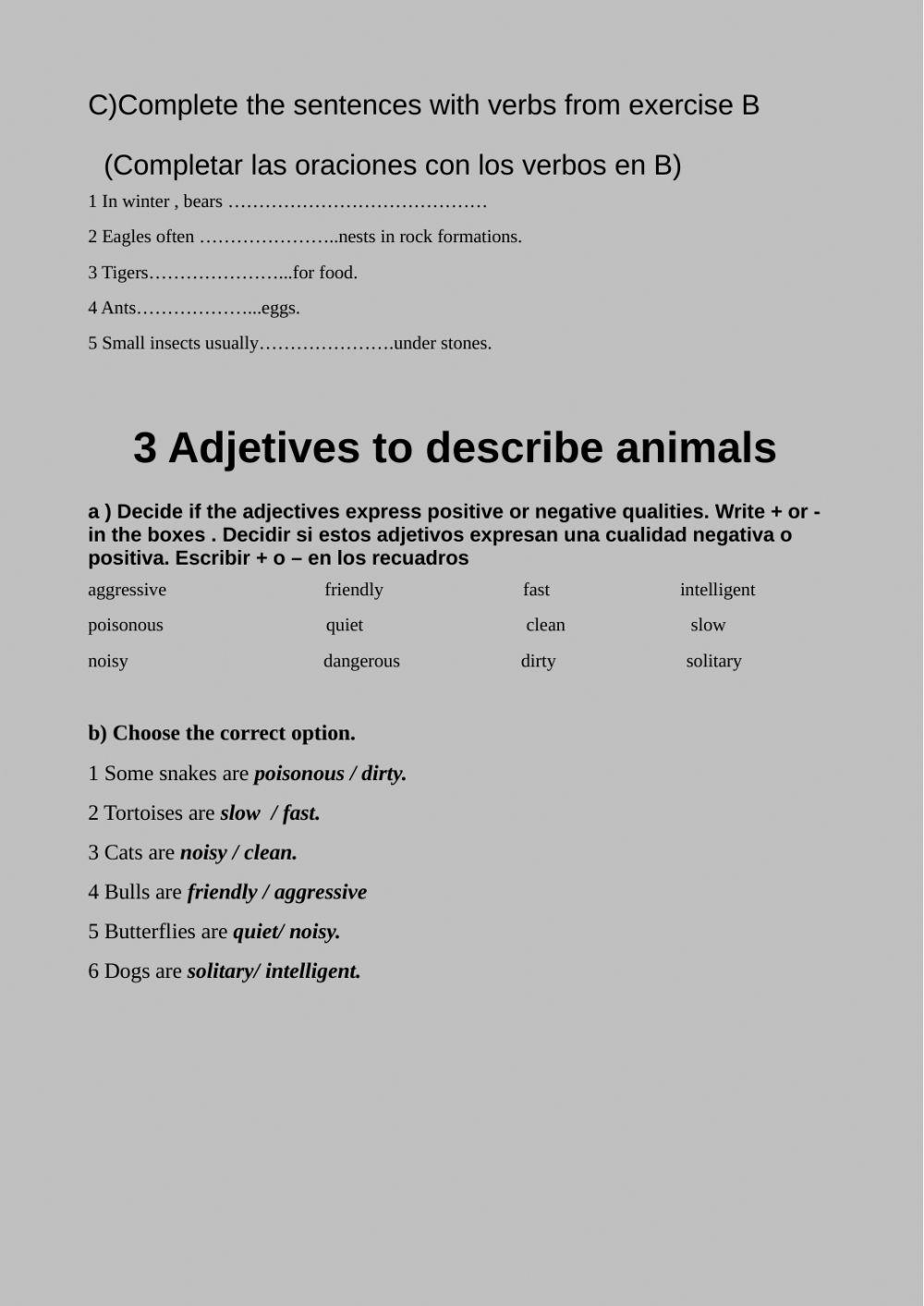 Animals and animals classification