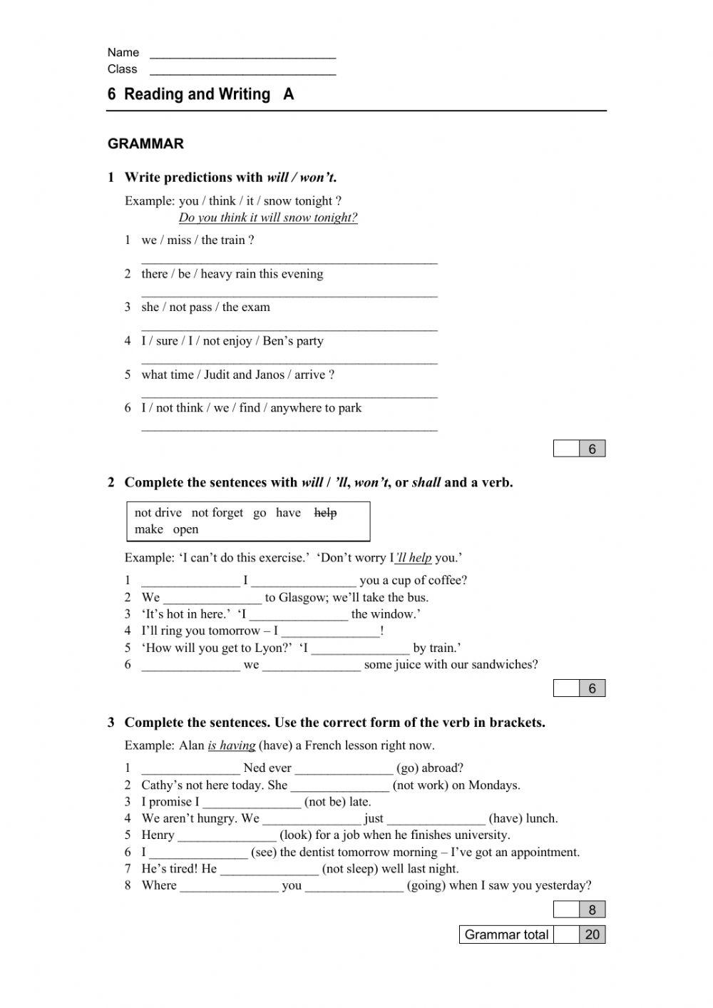 English file pre-int unti 6