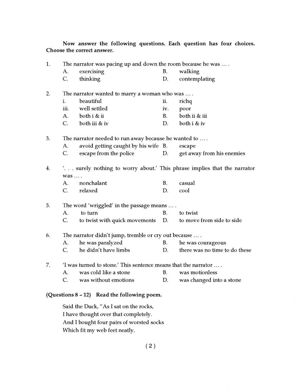 10 Class Level 1 Work Sheet 1