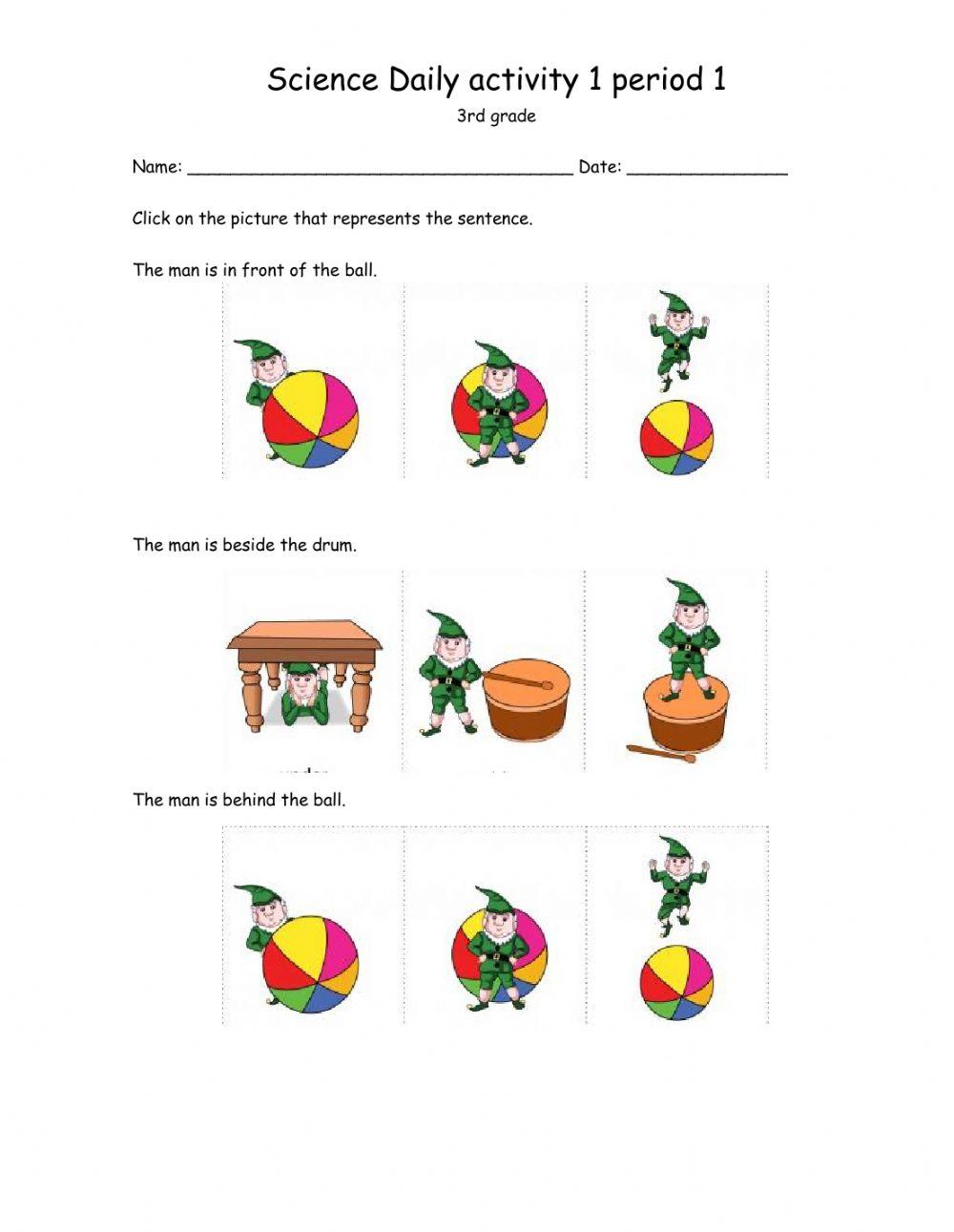 Daily science worksheet