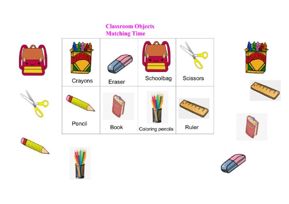 Matching classroom objects