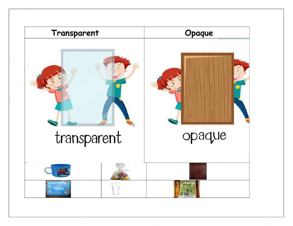 Transparent and Opaque