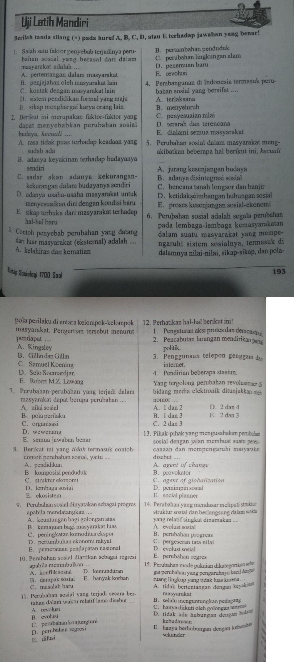 Soal perubahan sosial