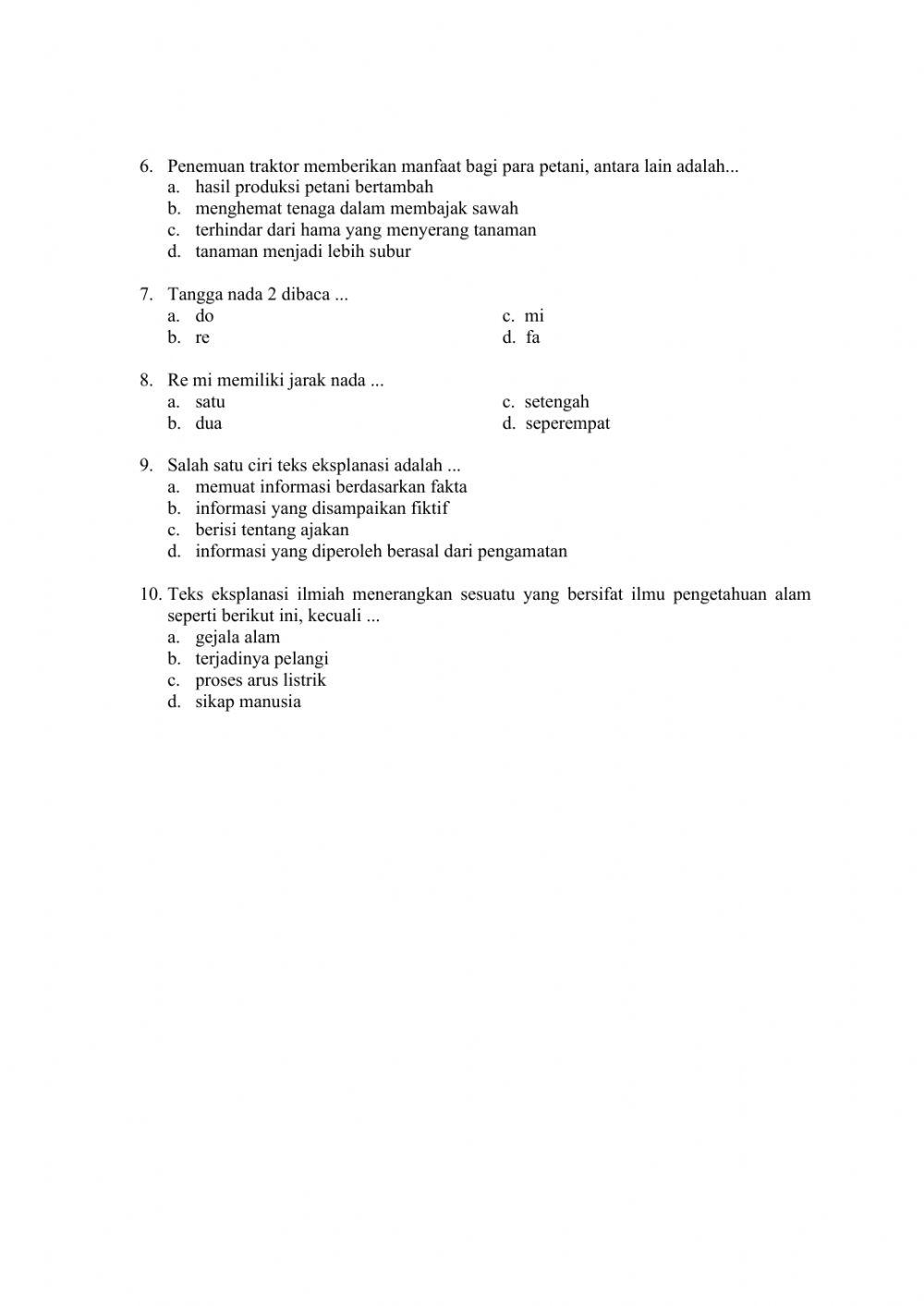 Kuis tema 3 Subtema 1