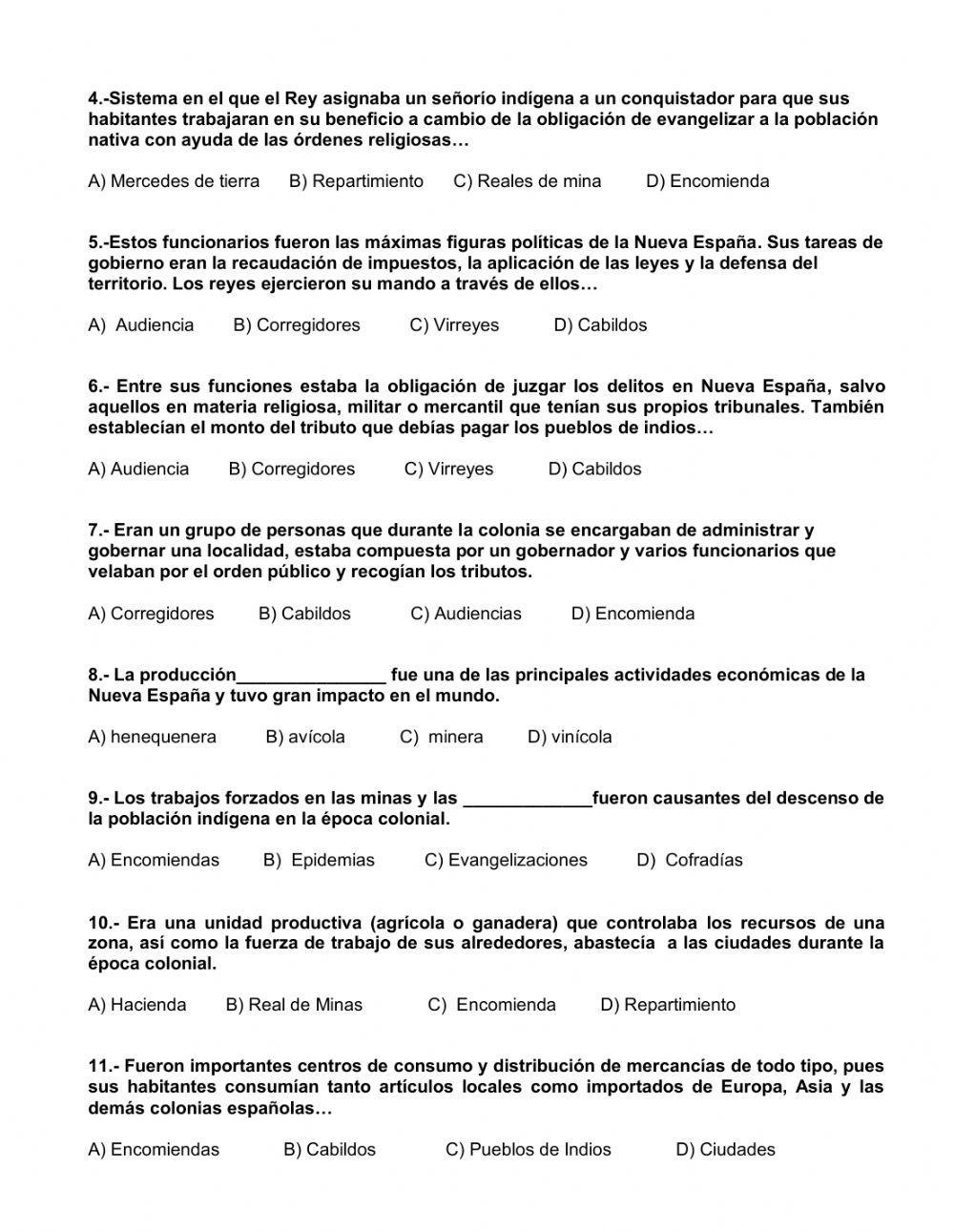 Examen diagnóstico de historia 3