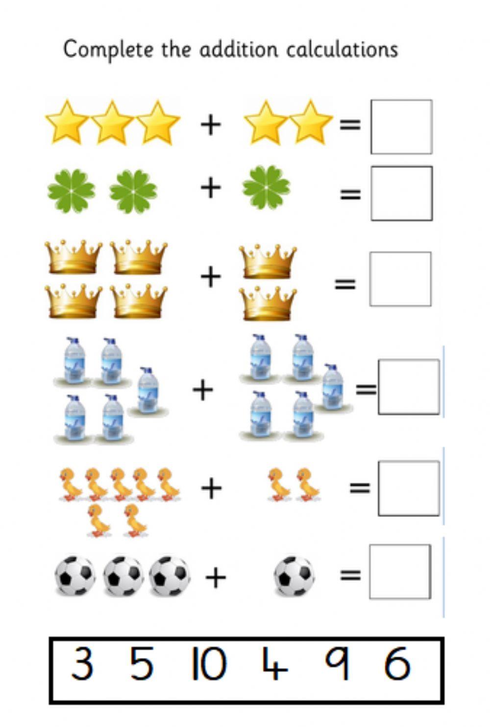 Horizontal addition interactive worksheet Live Worksheets