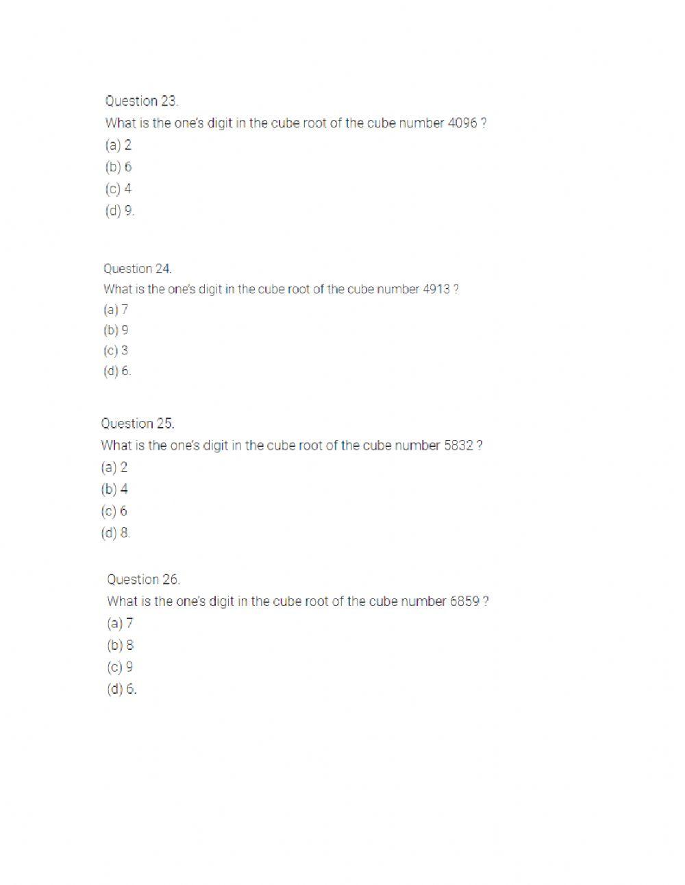 Revision of cube and cube root class viii date-14-09-2020
