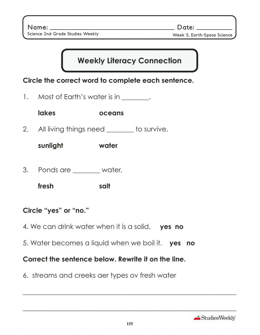Week 21 Water LC worksheet Live Worksheets