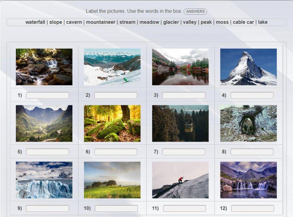 Pet vocabulary -In the mountains