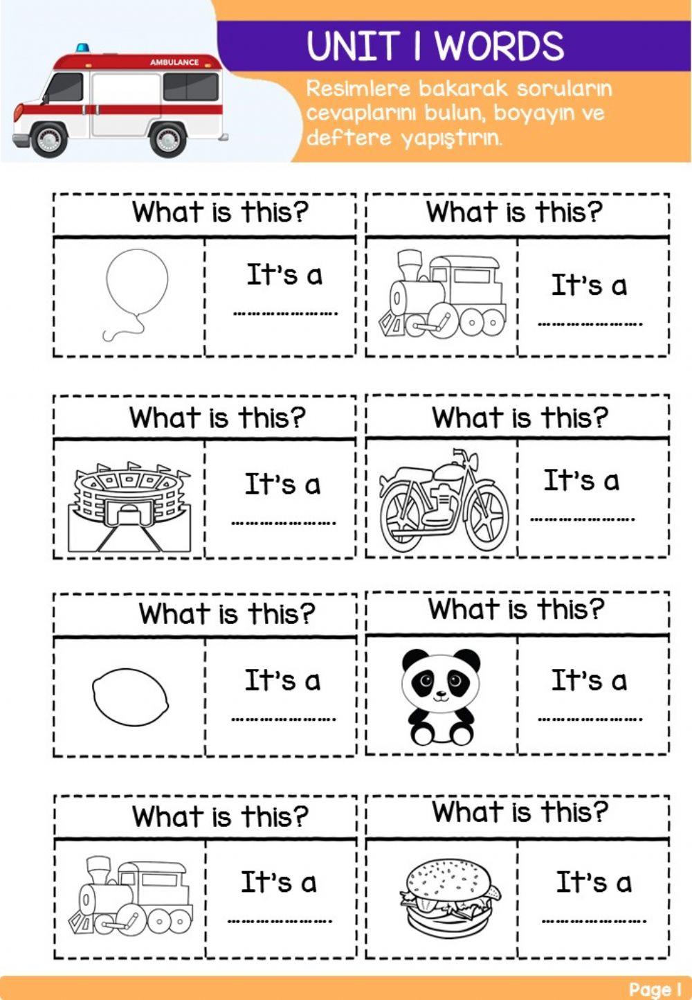 2.Sınıf 1.Ünite Çalışma