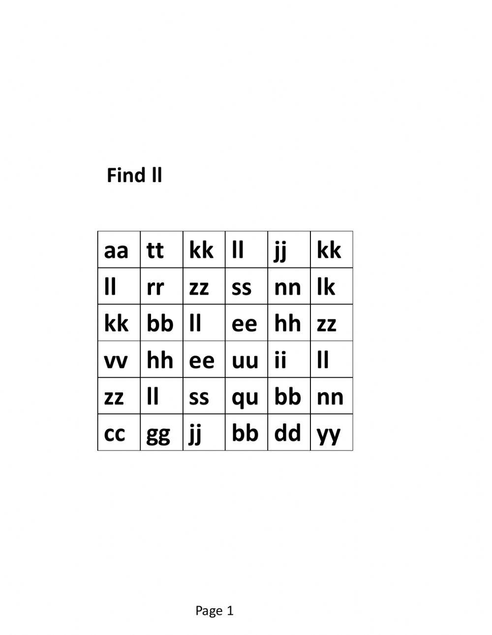 find ll,ss