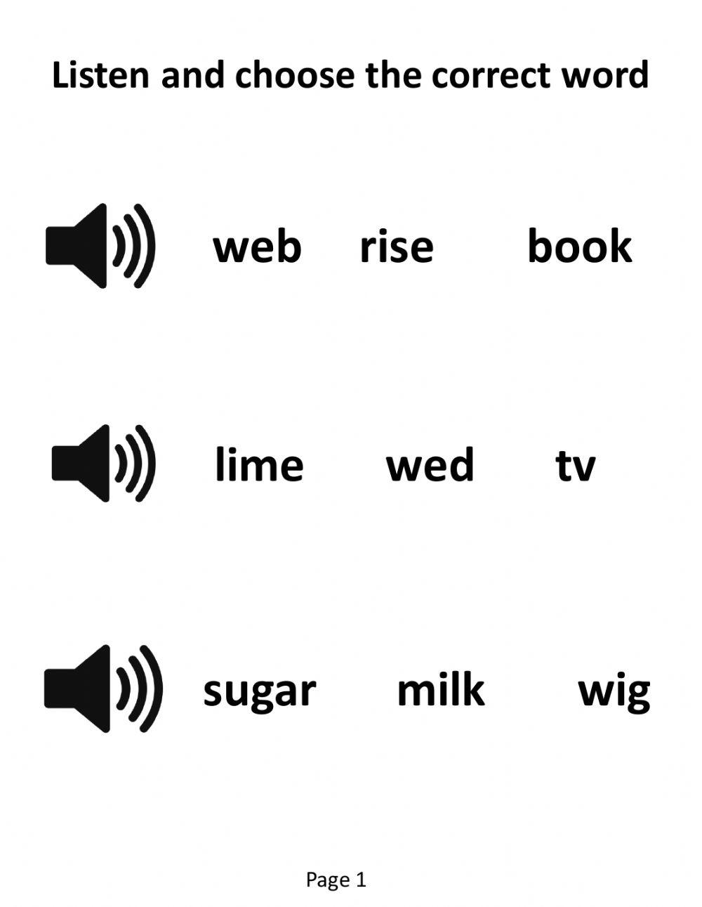 listen and select (w and x)