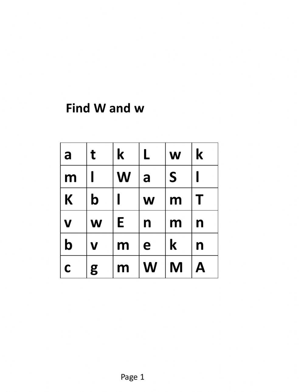 find w and W)(x and X)