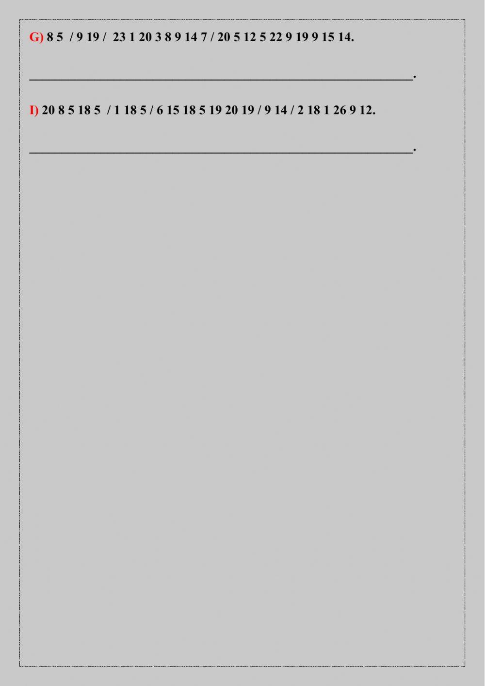 Decode the sentences and write them