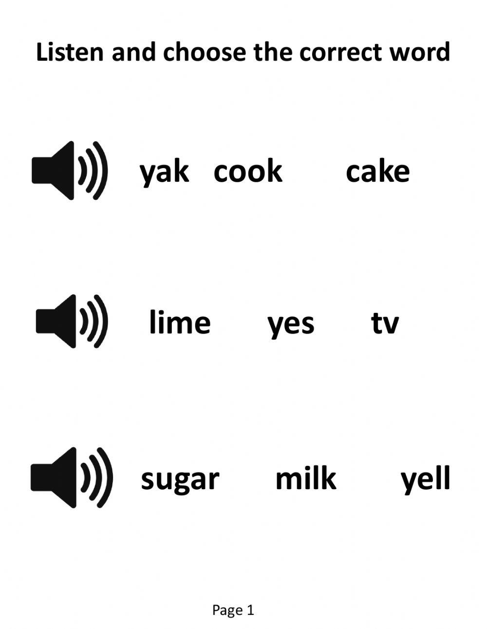 listen and select (y and z)