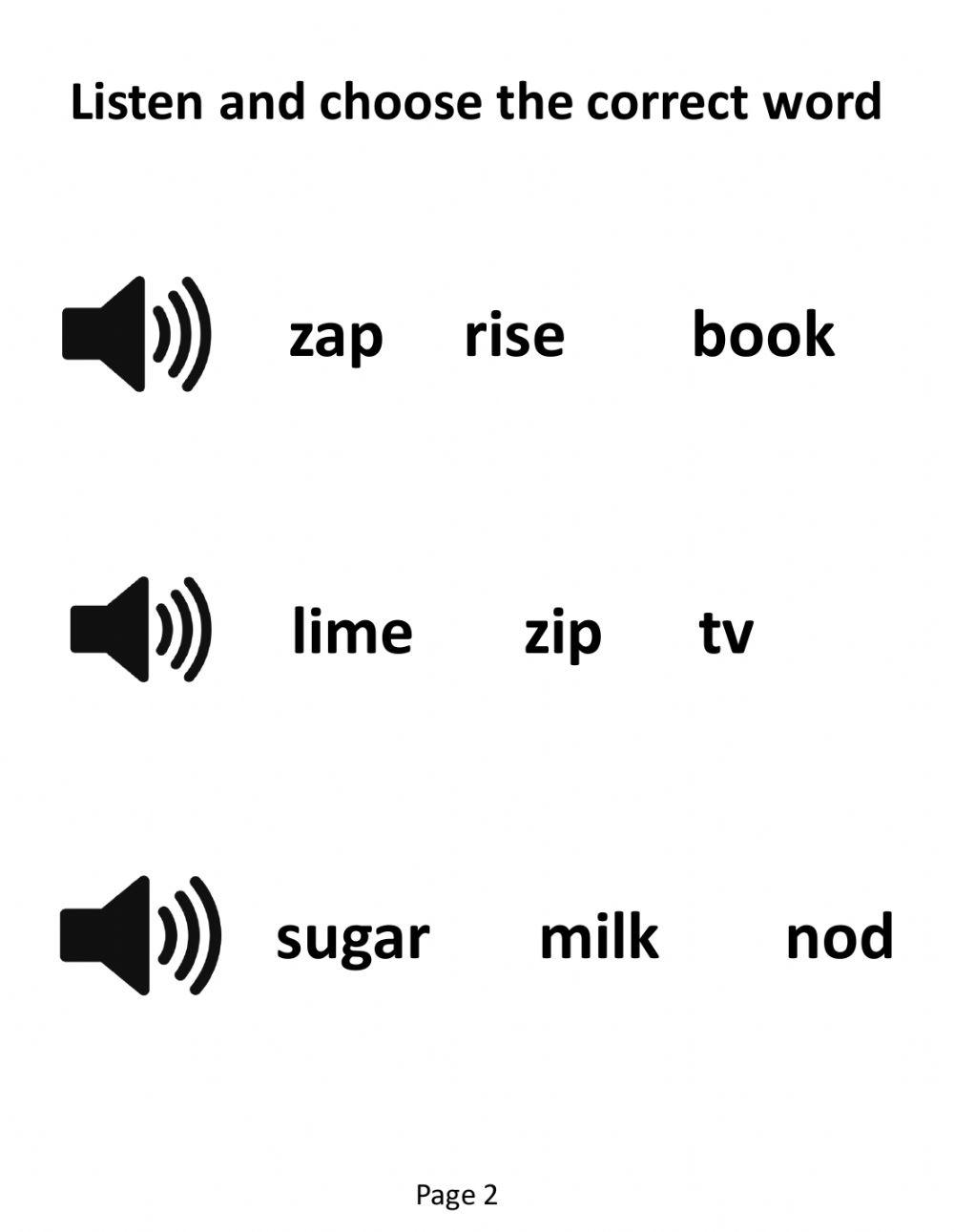 listen and select (y and z)