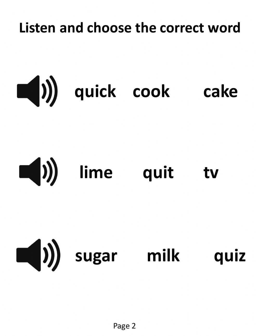 listen and select (zz and qu)