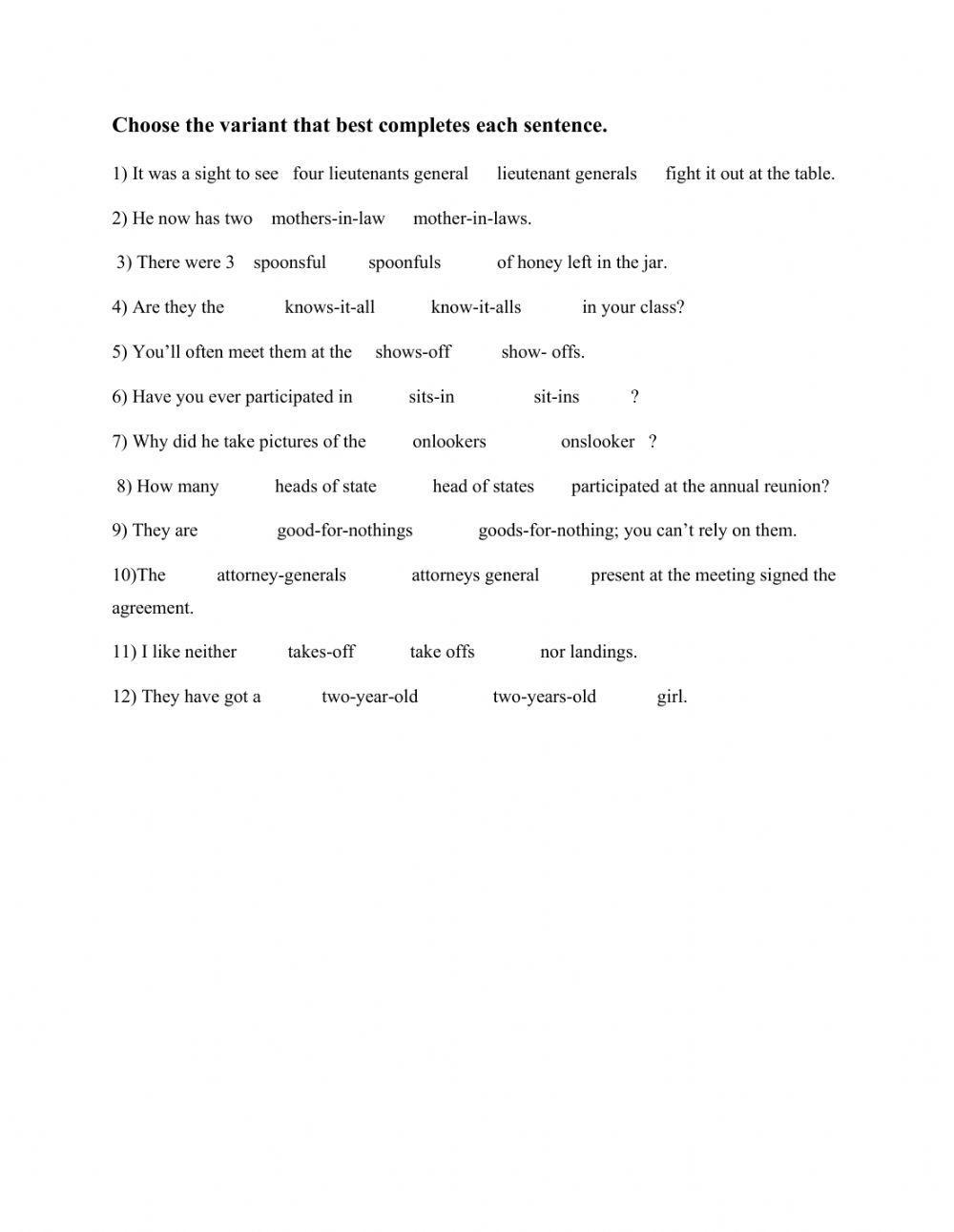 compound nouns-plural 11 form compound nouns-plural 11 form