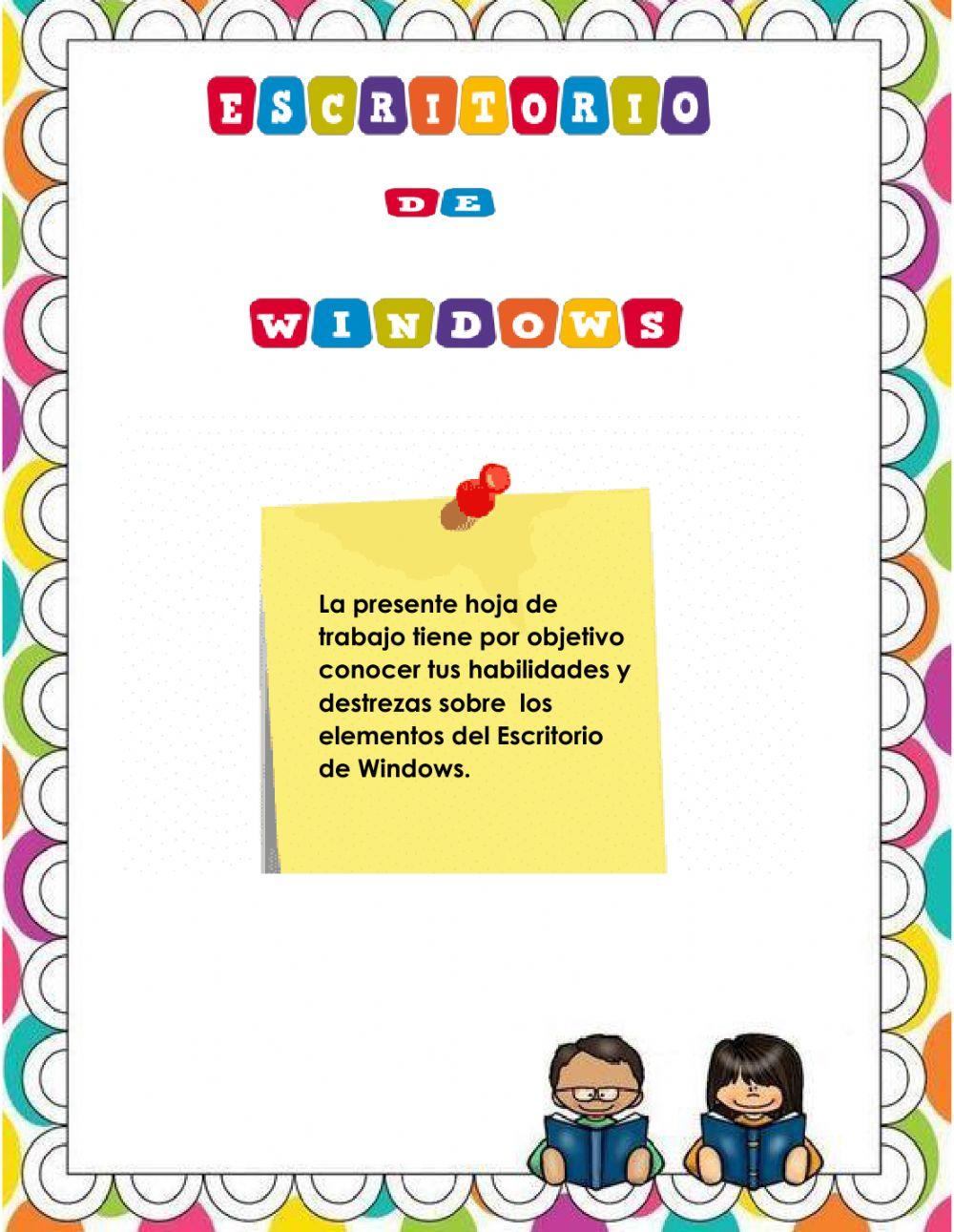 Elementos del escritorio de windows Elementos del escritorio de windows
