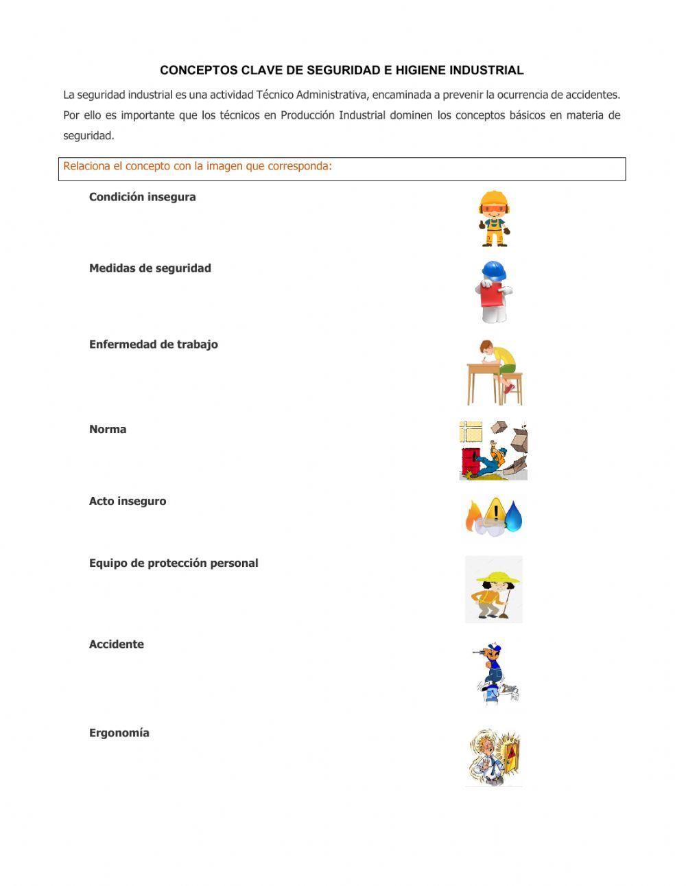 Conceptos clave de seguridad e higiene industrial