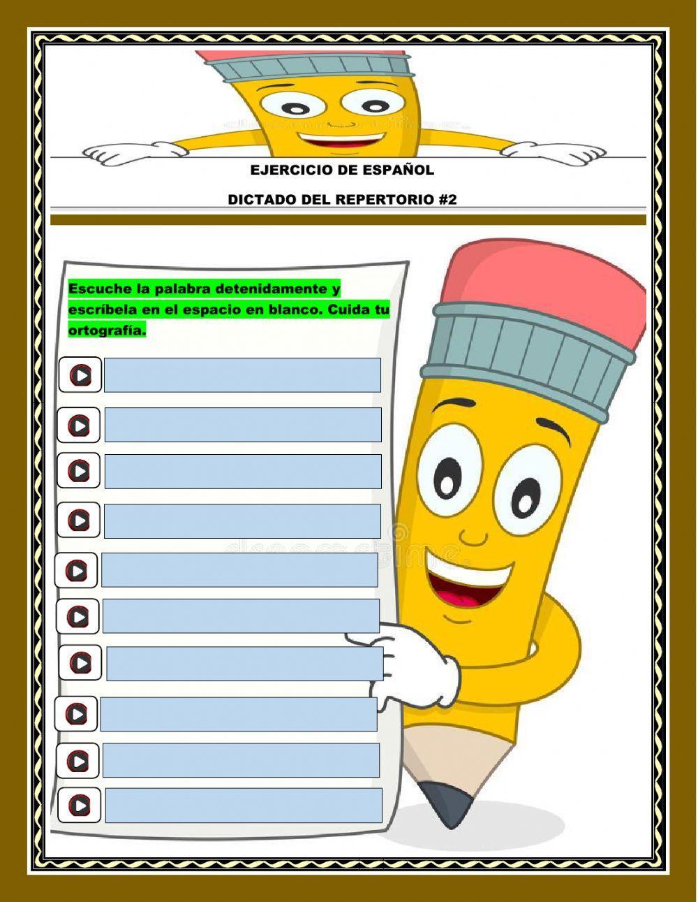 Dictado Español  tr- dr