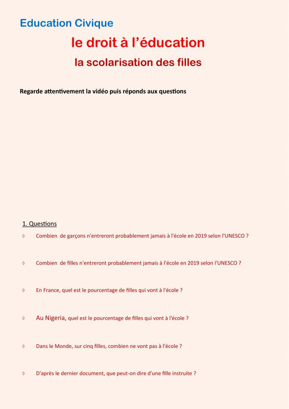 Le droit à l'éducation - 2