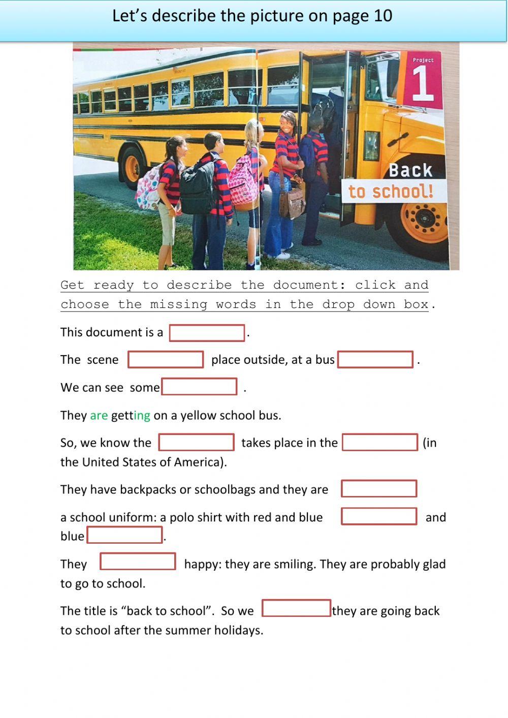 A back to school scene