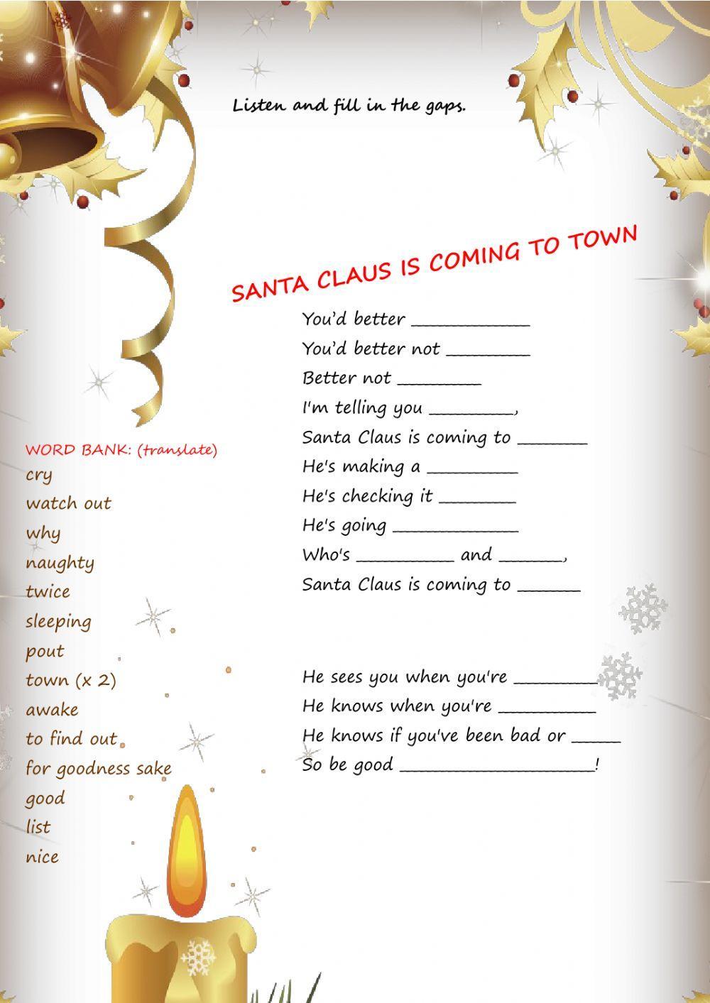 Santa claus is coming to town Santa claus is coming to town
