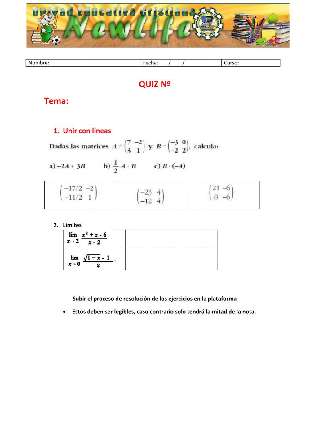 Matrices y limites