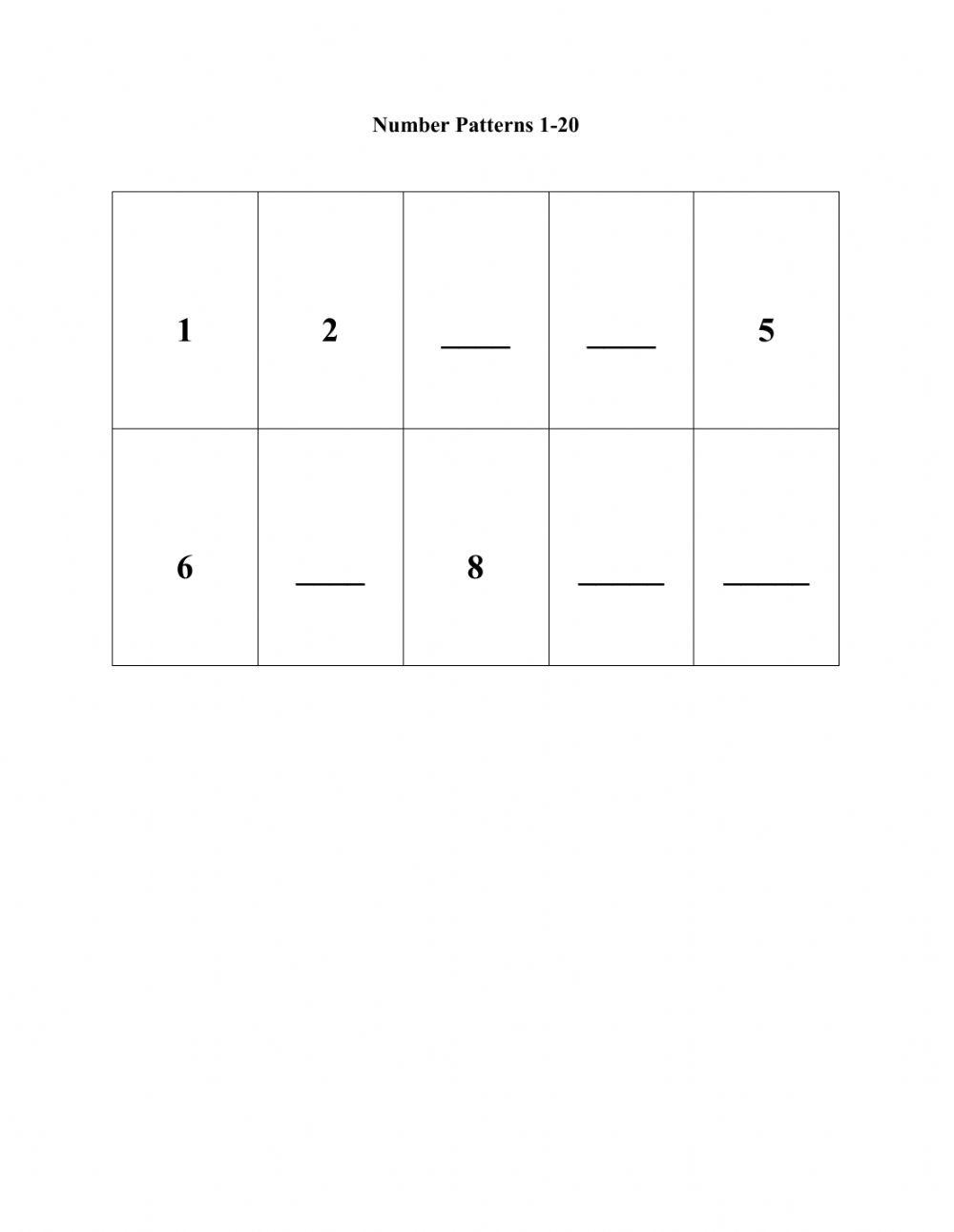 Number Patterns interactive activity Live Worksheets