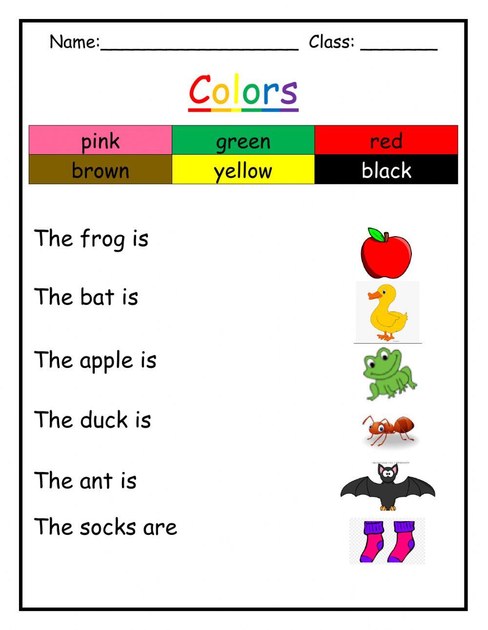 Colors online exercise for | Live Worksheets