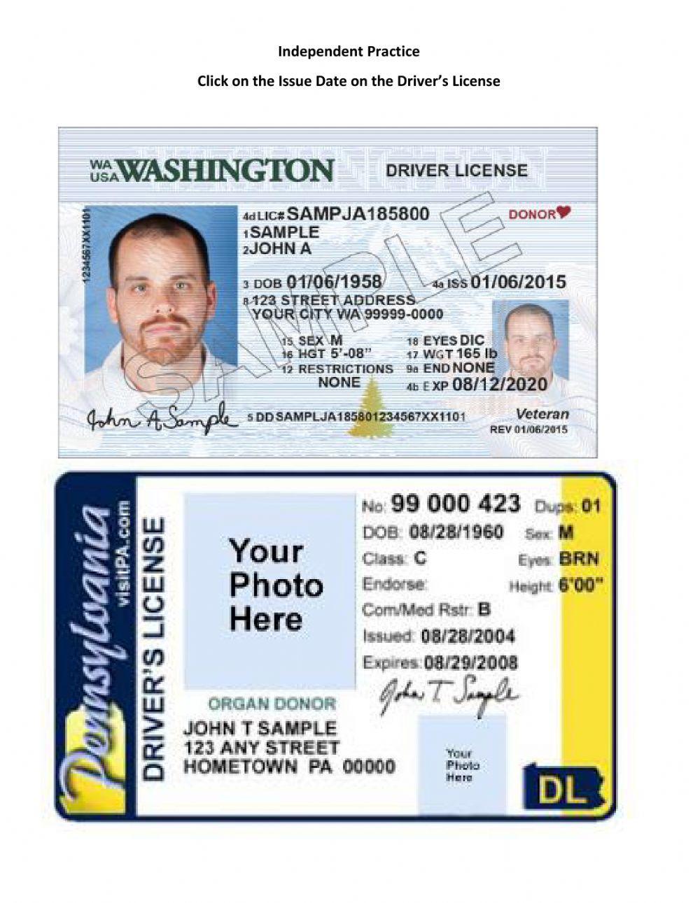 Finding Issue date on Driver's License