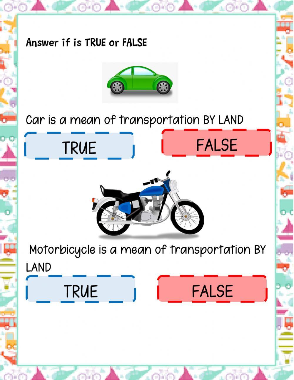 Means of Transportation by Land