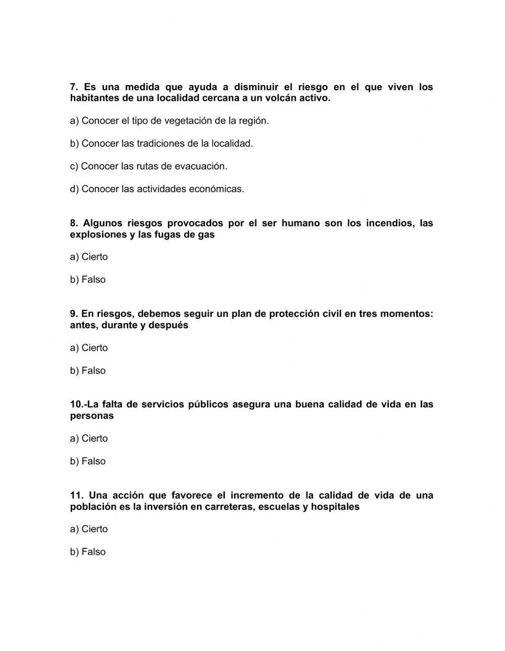Examen diagnóstico de geografía 1