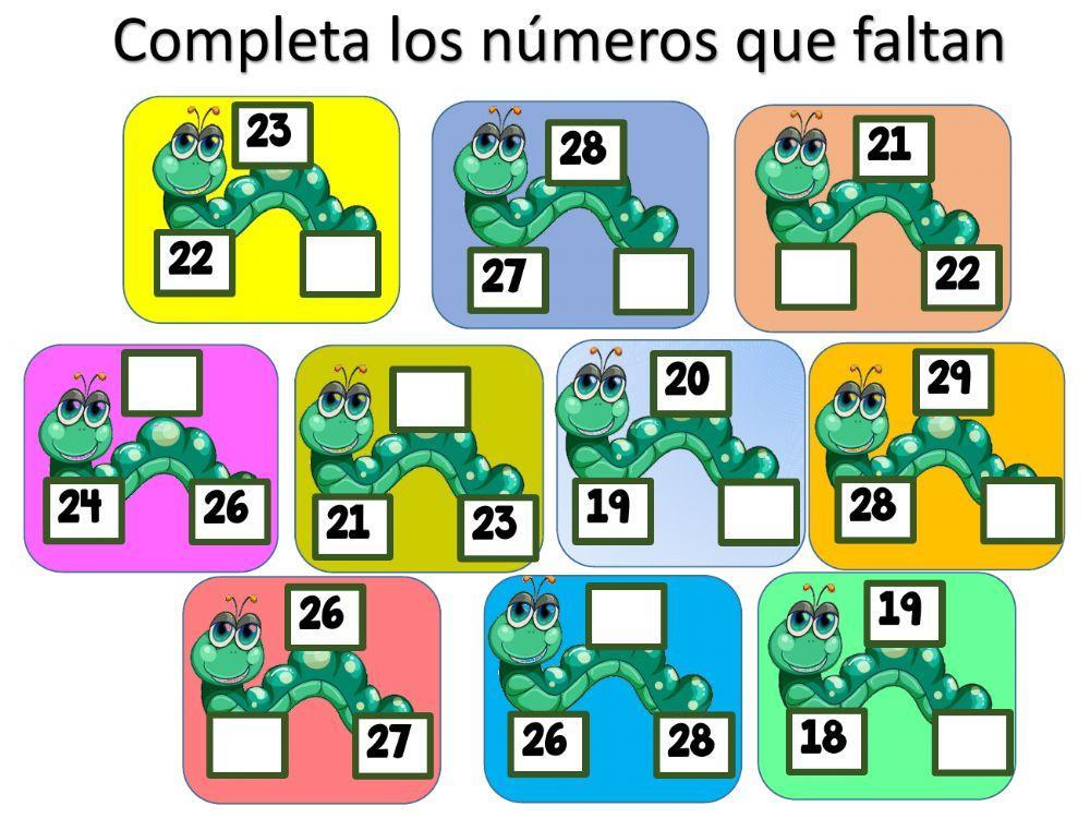 Números del 20 al 30