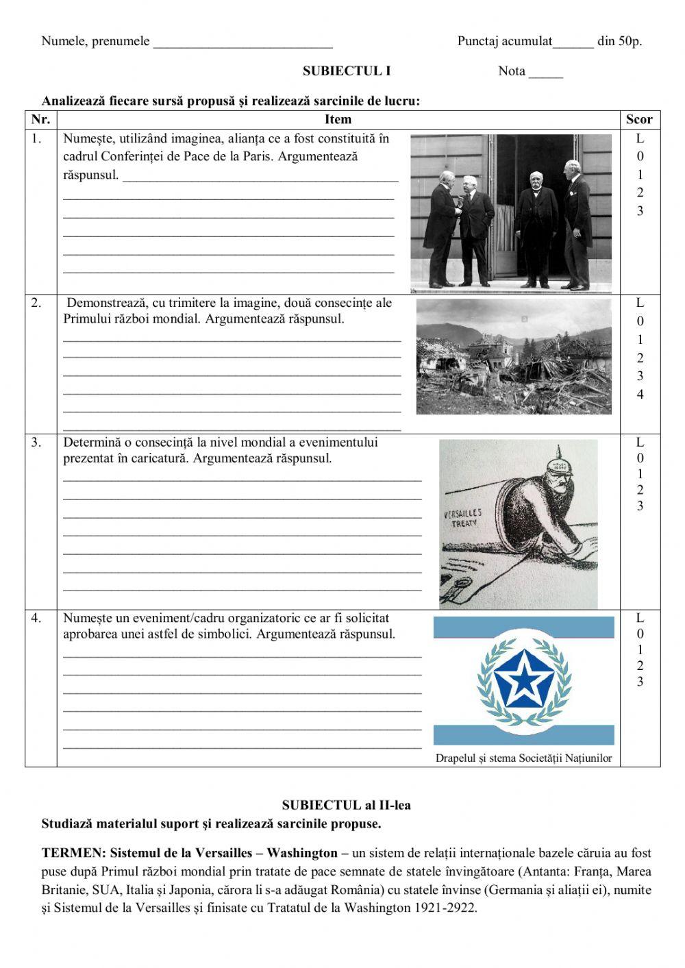 Conferința de pace de la Paris și noua ordine internațională