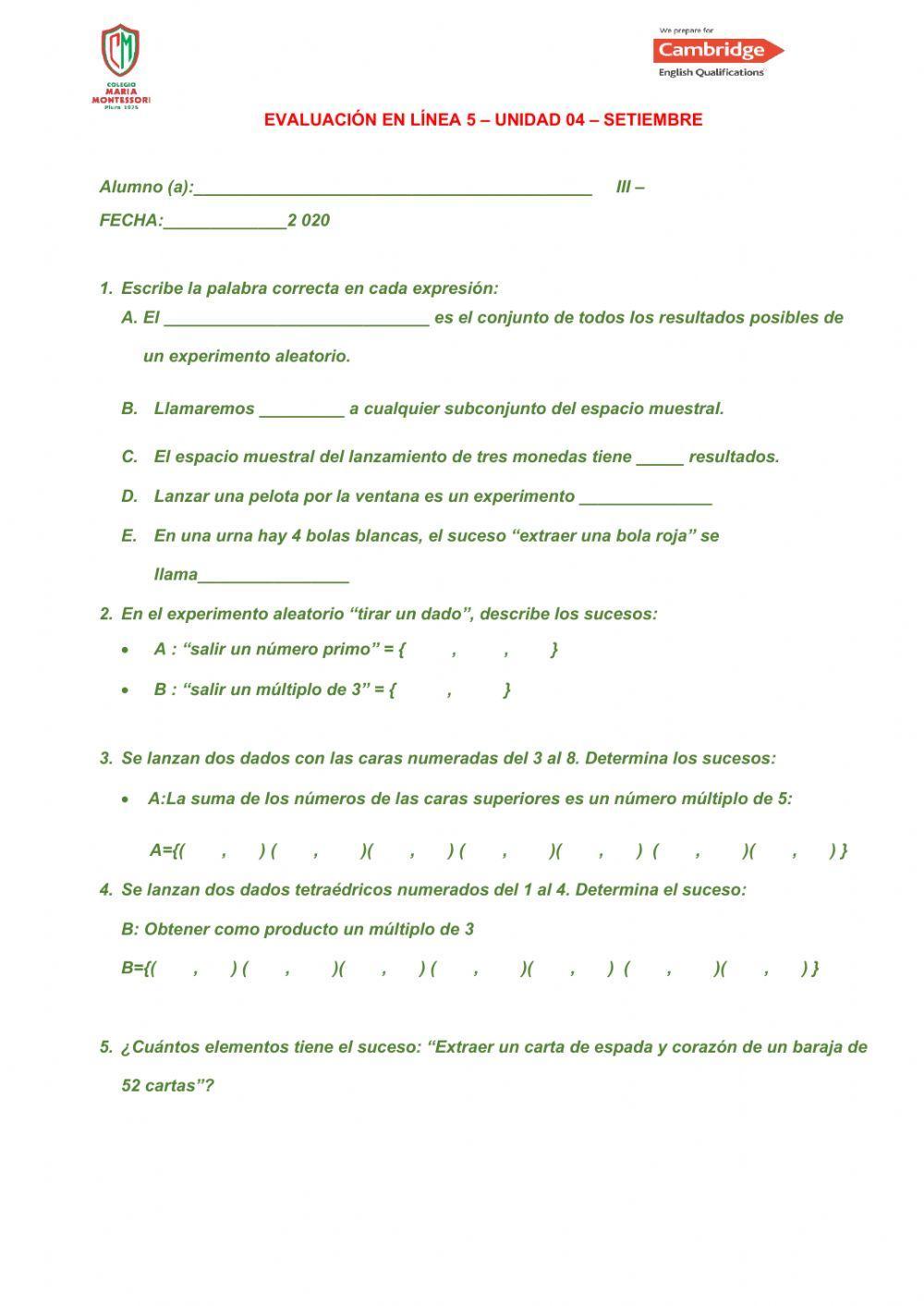 Experimentos aleatorios