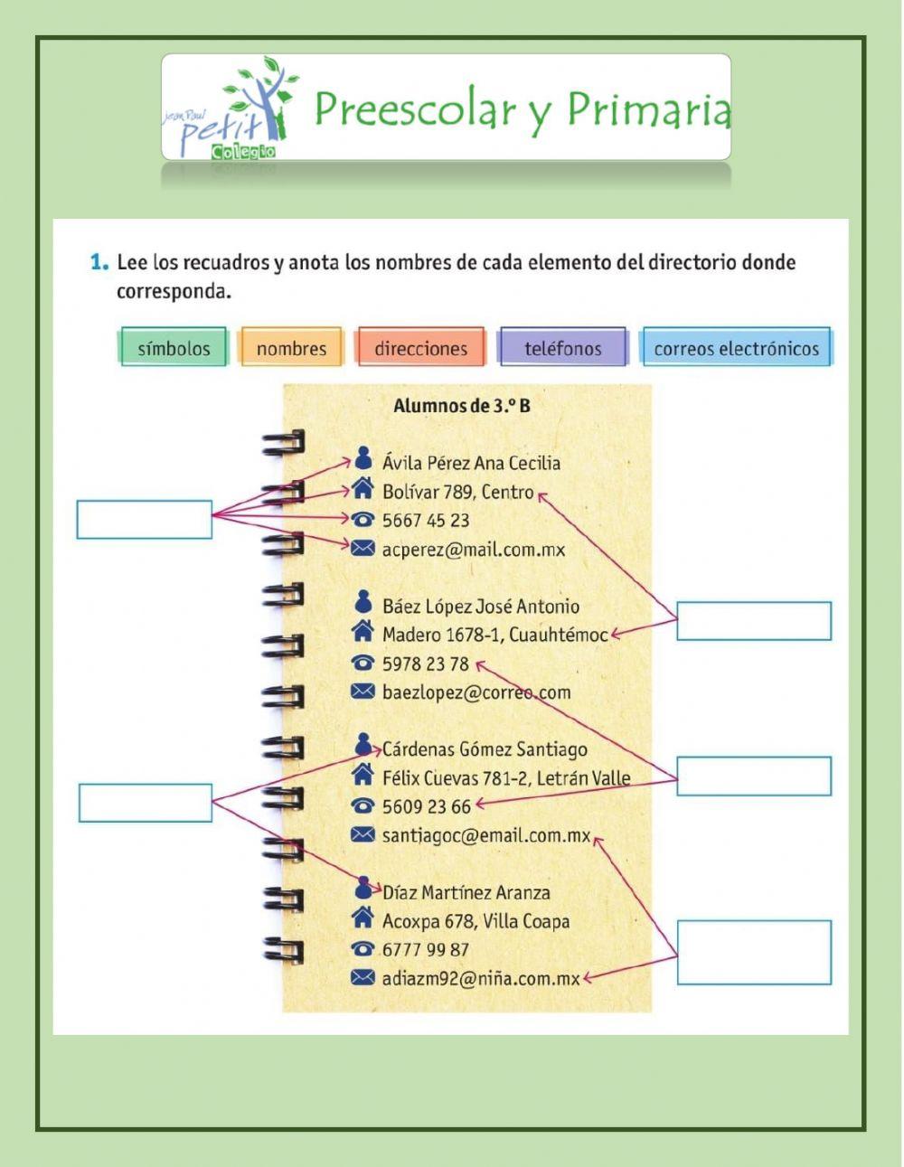 Características de los directorios