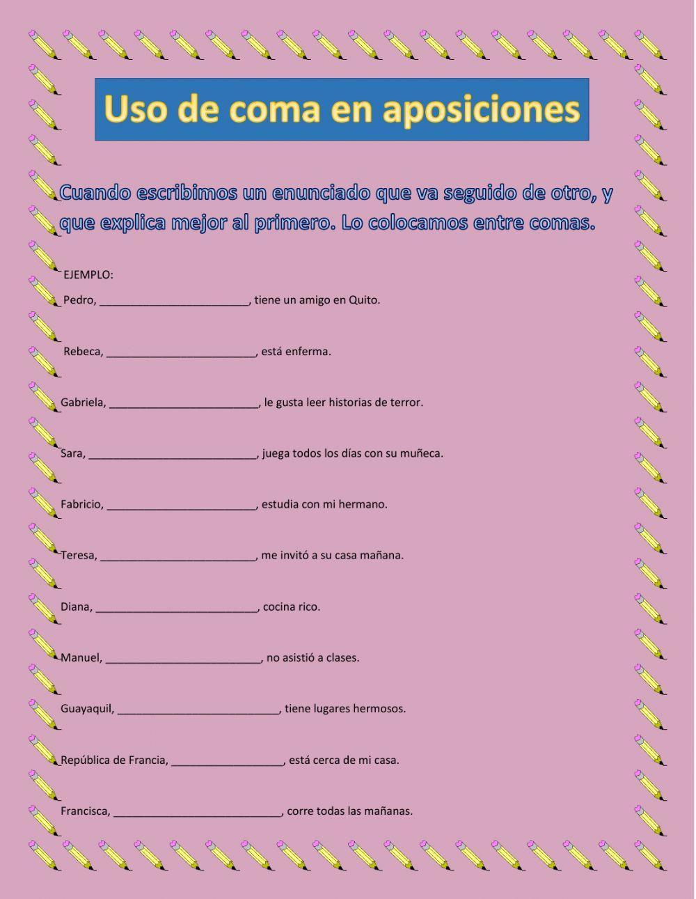 La coma en las aposiciones