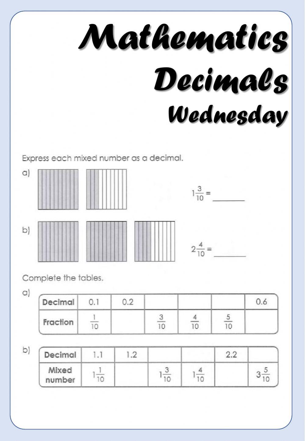 Mathematics 4B - Decimals
