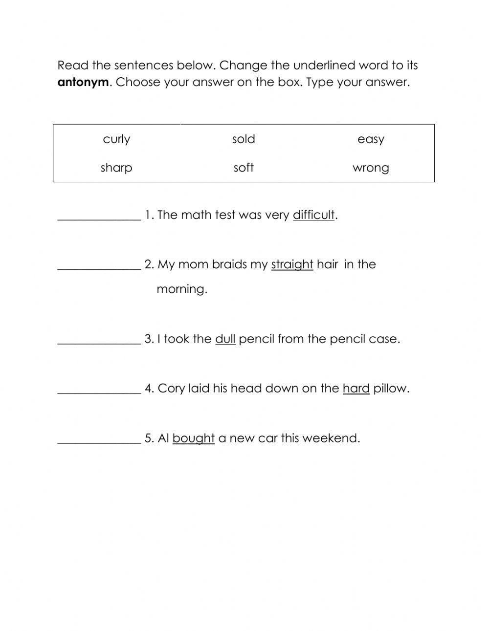 Synonyms and Antonyms