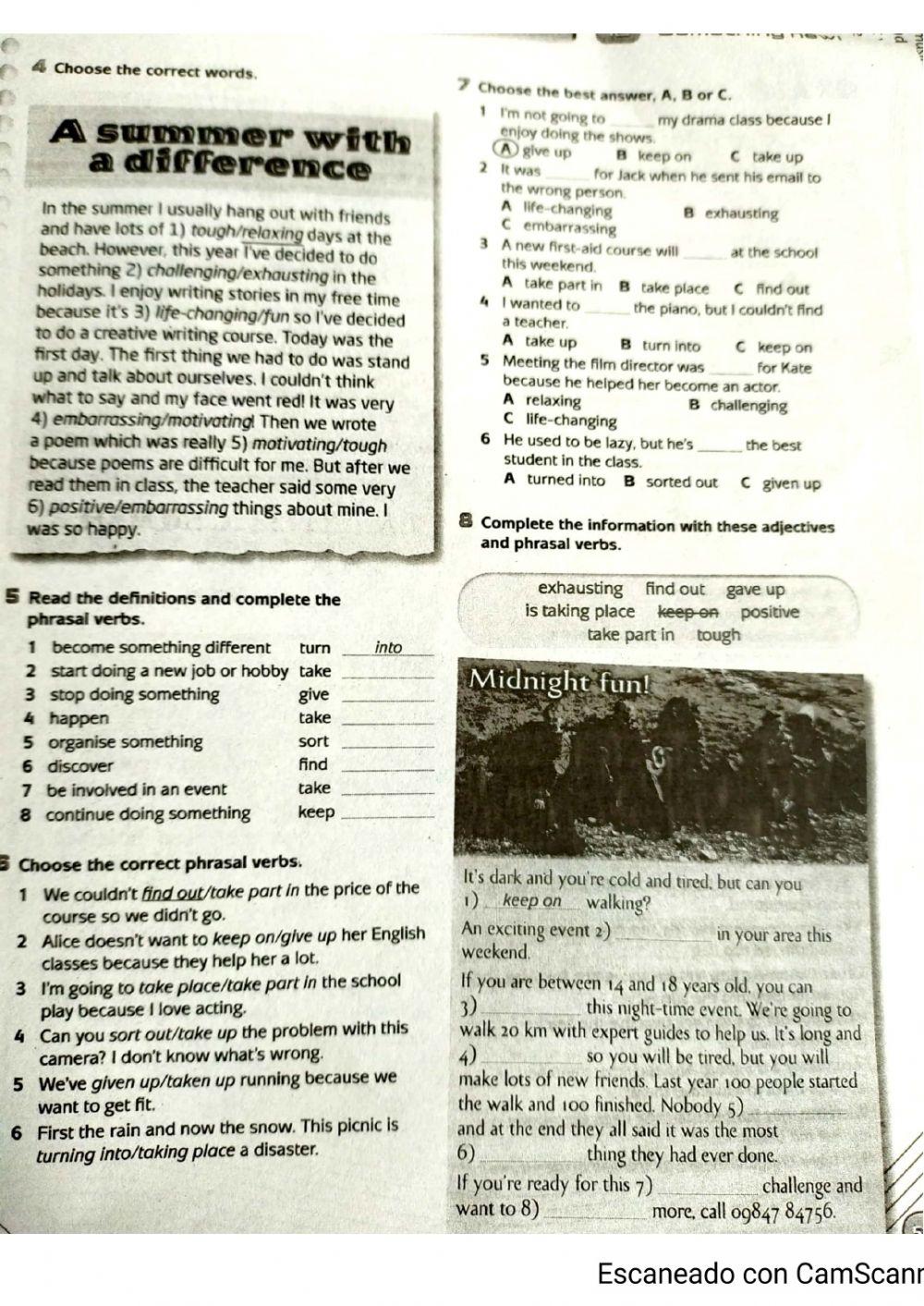 Vocabulary:Experiences