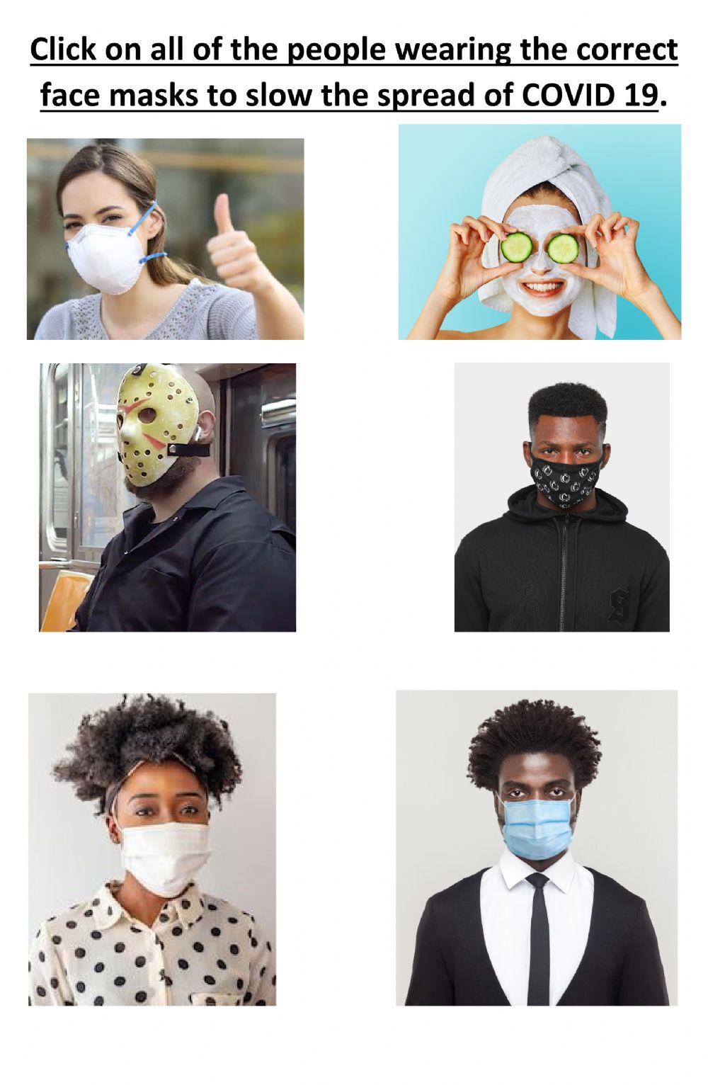 Wearing the correct type of mask