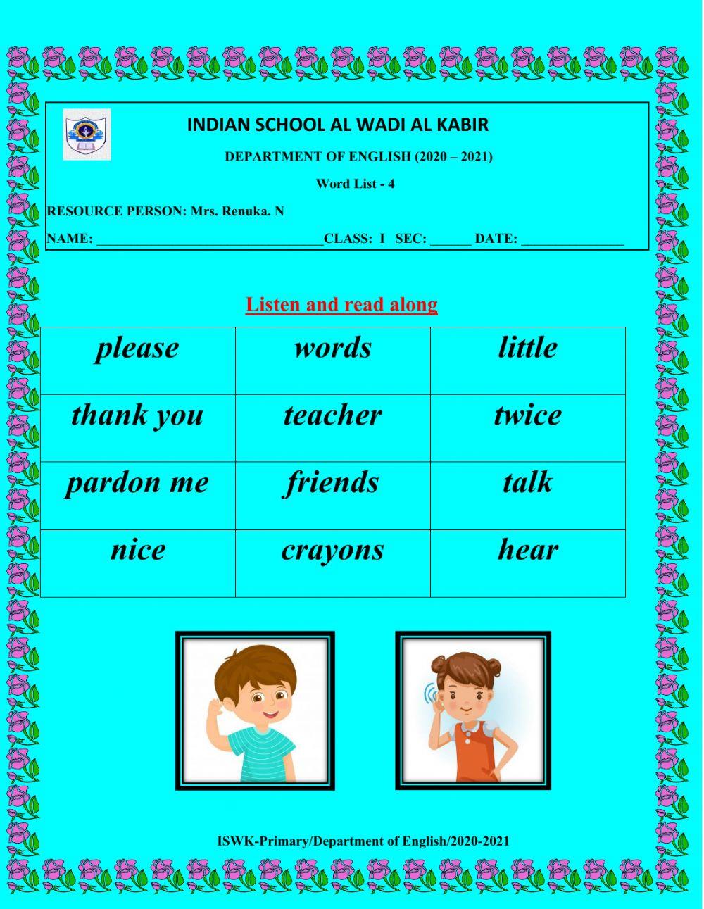 word-list-worksheet-live-worksheets