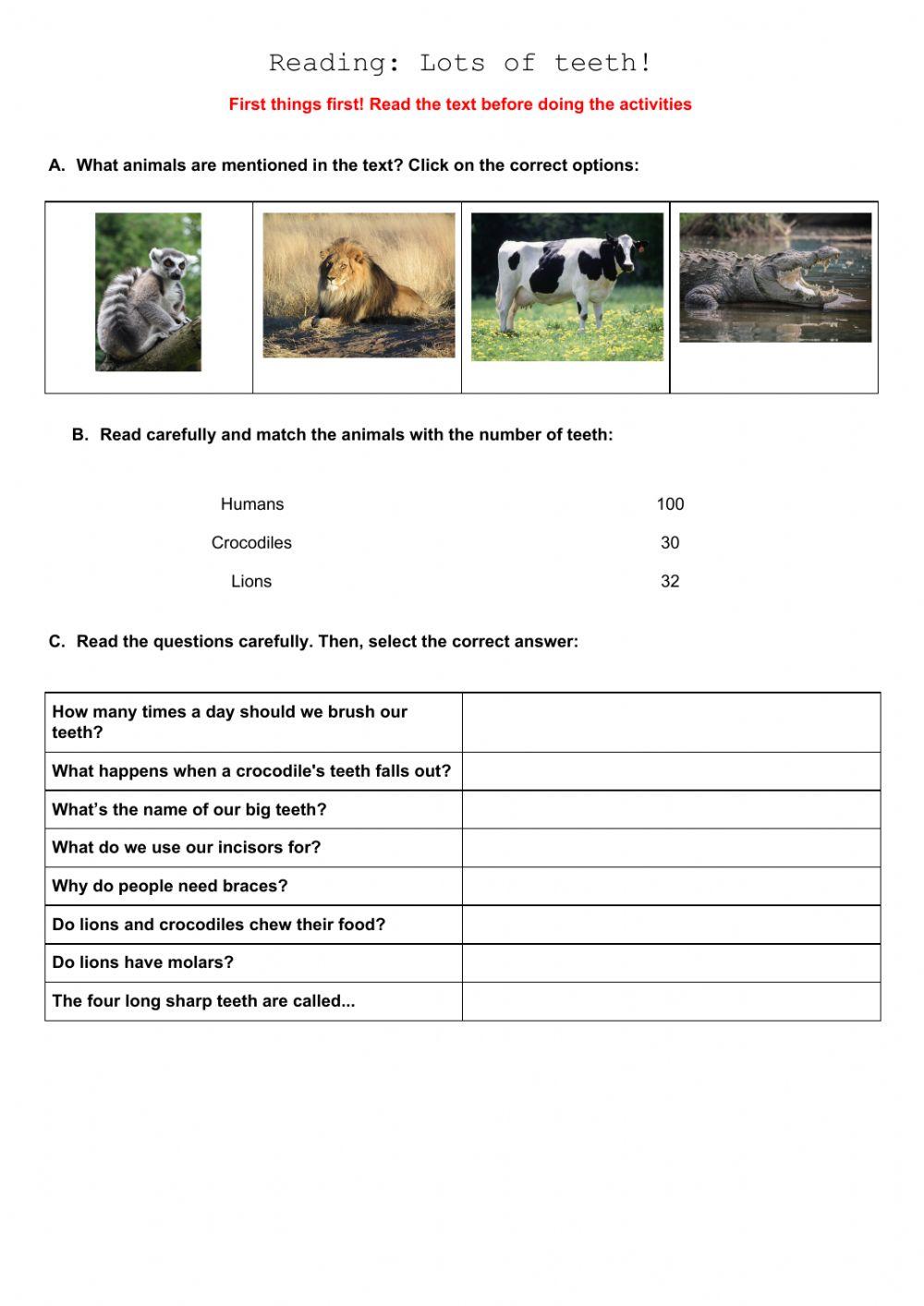 Reading: Lots of Teeth