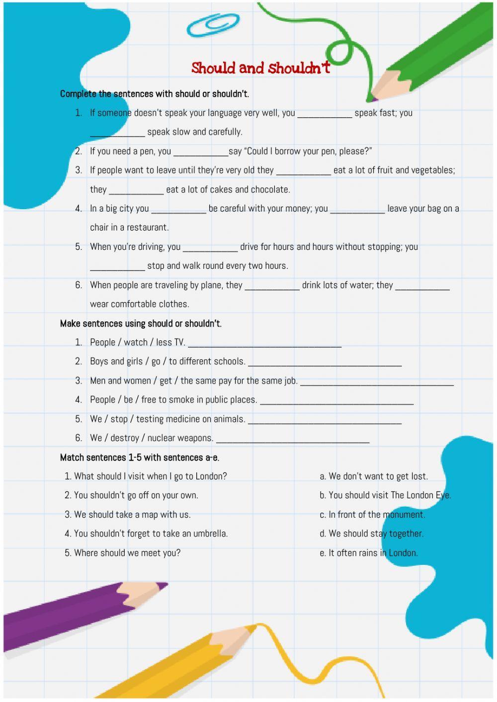 Should and shouldn't